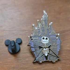 Disney Purple and Silver Castle Pin with Jack Skellington